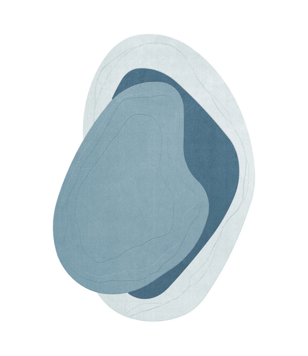 Layered  Layered Erik Bratsberg Lozza  Wool Rug Teal