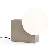 Journey SHY4 vloerlamp, brushed steel - opal glass