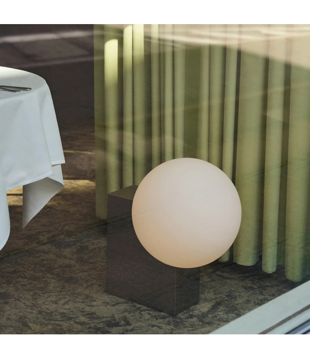 &Tradition Journey SHY4 vloerlamp, brushed steel - opal glass