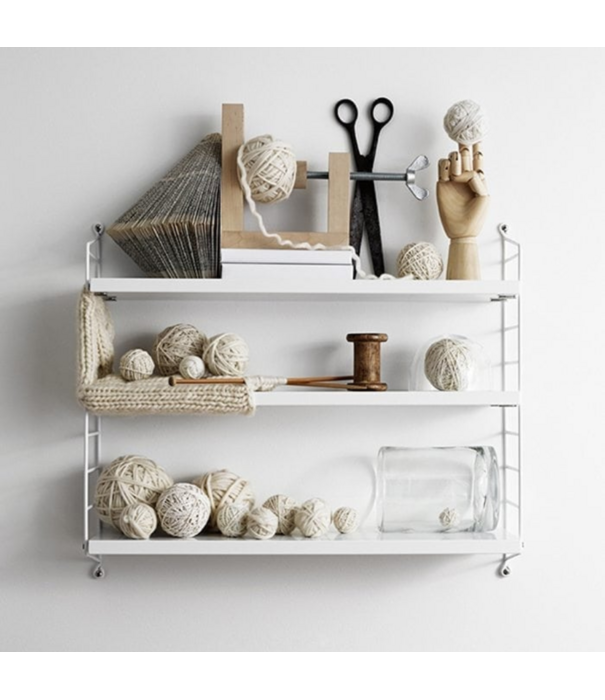 String  Furniture String Pocket Wall Shelf dark oak, black