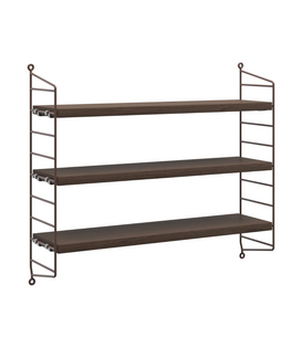 String Pocket Wall Shelf dark oak, black