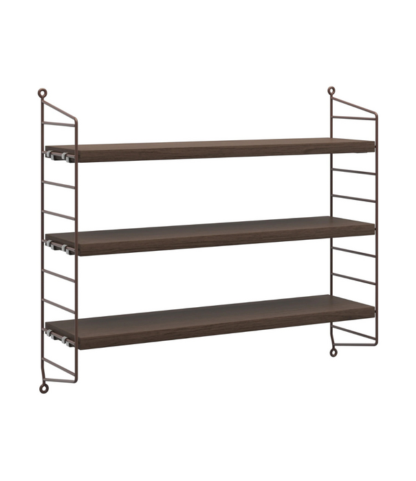 String  Furniture String Pocket Wandplank dark oak, black