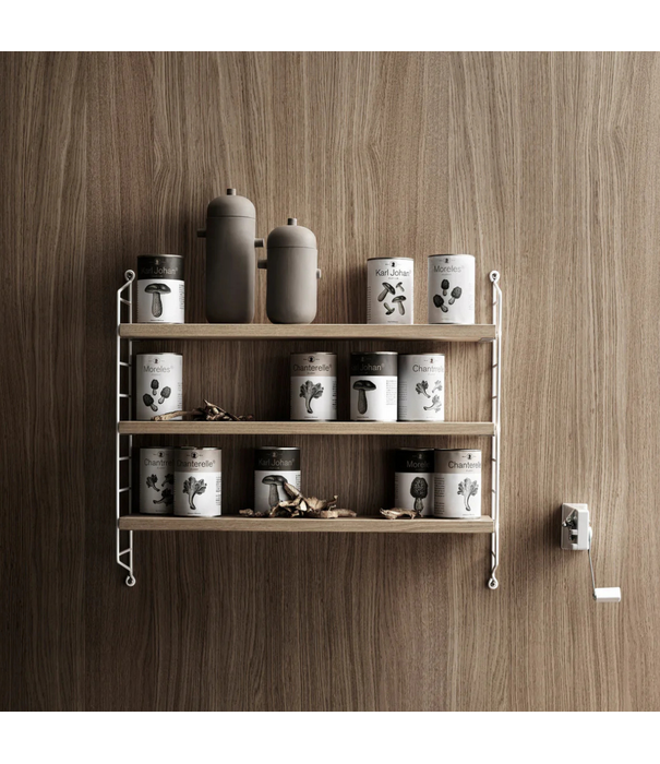 String  Furniture String Pocket Wall Shelf dark oak, black