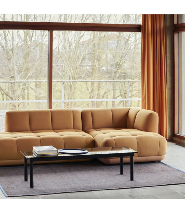 Hay  Quilton Sofa Combination 21 right arm, black leather