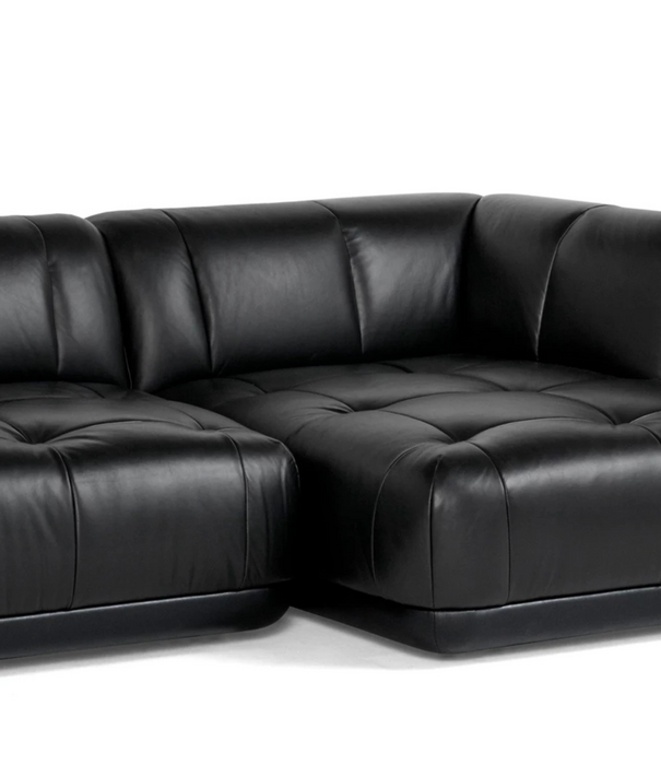 Hay  Quilton Sofa Combination 21 right arm, black leather