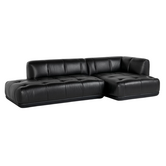 Quilton Sofa Combination 21 rechts arm, zwart leer