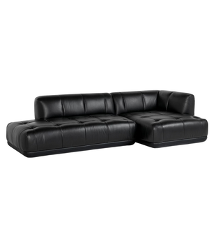 Quilton Combination 21, right arm, zwart Sense leer