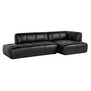 Quilton Sofa Combination 21 right arm, black leather