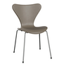 Fritz Hansen Series 7 Edge Sewn slate grey leather, chrome legs