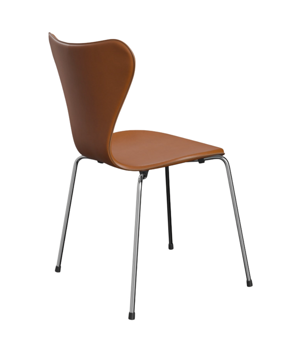 Fritz Hansen Fritz Hansen Series 7 zadelbruin leer, chroom poten