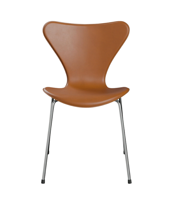 Fritz Hansen Fritz Hansen Series 7 saddle brown leather, chrome legs