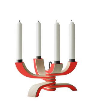 Nordic Light Candle Holder red