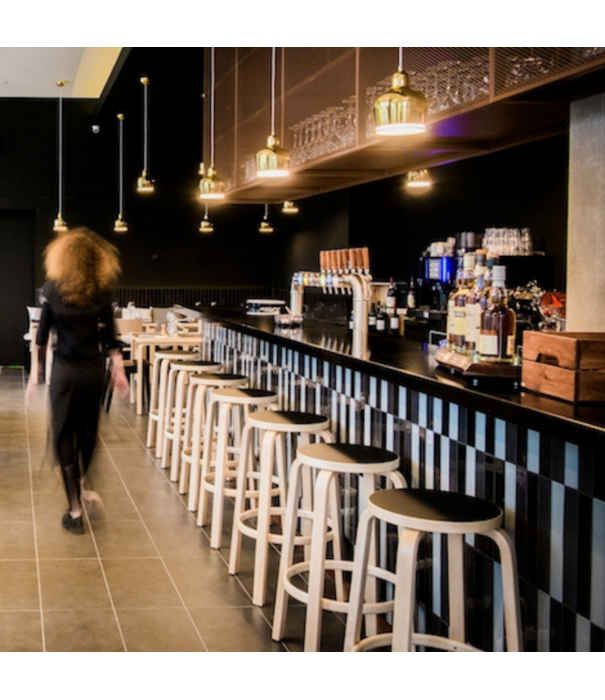 Artek  Artek Aalto Barstool birch - white laminate 64 / 75cm