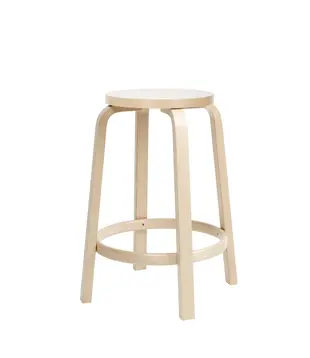 Artek Aalto Barkruk 64 berken - zitting wit laminaat