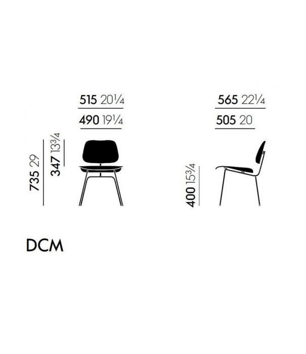 Vitra  Vitra Eames DCM Eetkamerstoel essen, basic dark onderstel