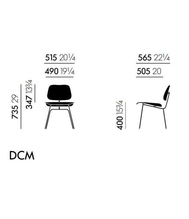 Vitra  Vitra  Eames DCM Dining Chair black ash, chrome base