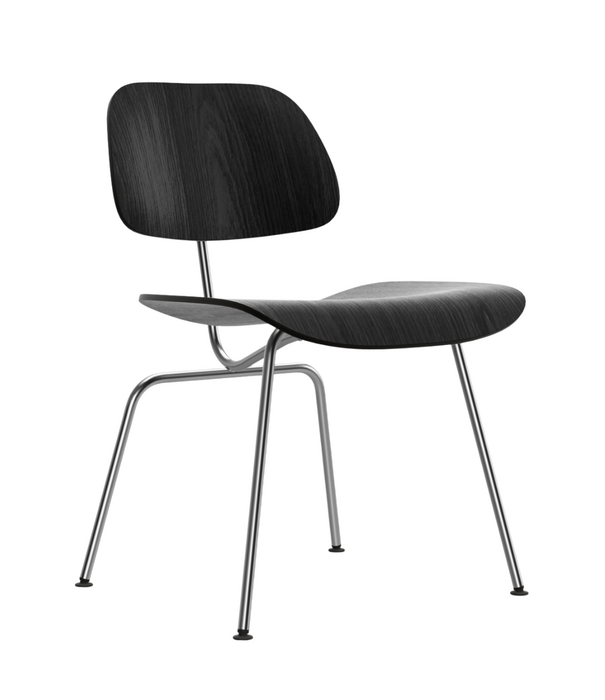Vitra  Vitra  Eames DCM Eetkamerstoel zwart essen, chroom onderstel