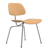 Vitra  Eames DCM Eetkamerstoel zwart essen, chroom onderstel