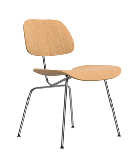 DCM Dining Chair black ash, shiny chrome base