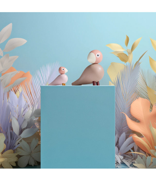 Kay Bojesen  Kay Bojesen Songbirds Liv & Lykke - soft pink, set van 2