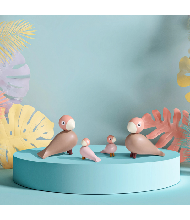 Kay Bojesen  Kay Bojesen Songbirds Liv & Lykke - soft pink, set van 2