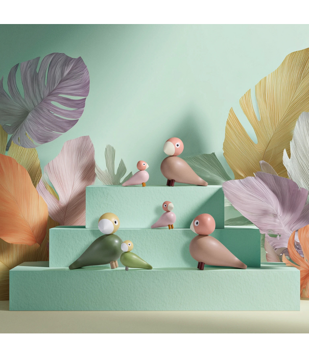 Kay Bojesen  Songbirds Liv & Lykke - soft pink, set van 2