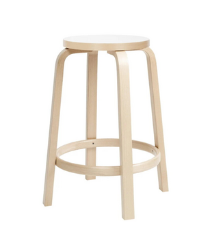Artek Aalto Barstool birch - white laminate 64 / 75cm