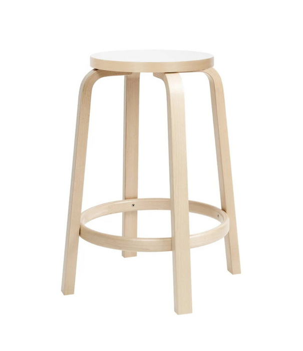 Artek  Artek Aalto Barstool birch - white laminate 64 / 75cm