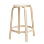 Artek Aalto Barkruk berken - wit laminaat 64 / 75cm