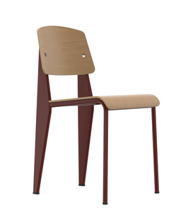 Vitra Standard Dining Chair natural oak, Japanese red legs