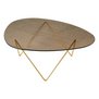 Gubi Pedrera Coffee Table structured glass, brass base