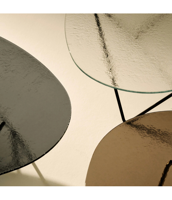 Gubi  Gubi Pedrera Coffee Table structured glass, chrome base