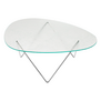 Gubi Pedrera Coffee Table structured glass, chrome base