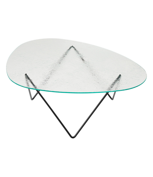 Gubi  Pedrera Coffee Table structured glass, black base