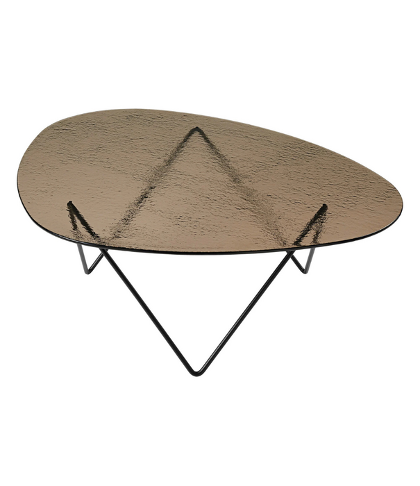 Gubi  Pedrera Coffee Table structured glass, black base