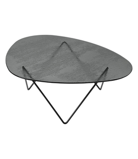 Gubi Pedrera coffee table structured glass, black base