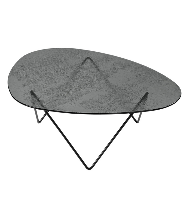 Gubi  Pedrera Salontafel gestructureerd glas, zwart onderstel