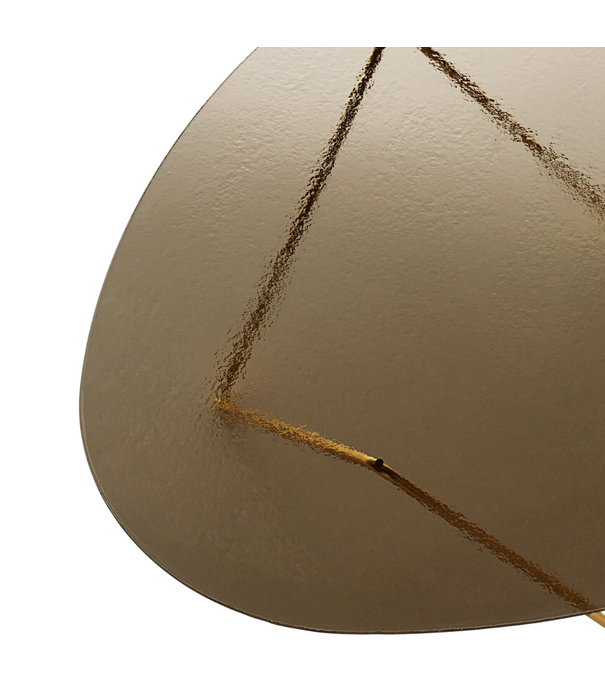 Gubi  Gubi Pedrera Salontafel gestructureerd glas, messing onderstel