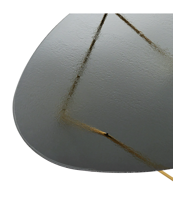 Gubi  Gubi Pedrera Salontafel gestructureerd glas, messing onderstel