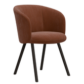 Vitra Mikado Armchair fabric Iroko cognac, dark oak legs