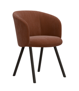 Mikado Dining Armchair Iroko cognac, dark oak base