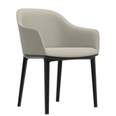 Vitra Softshell Eetkamerstoel met arm gestoffeerd, basic dark onderstel