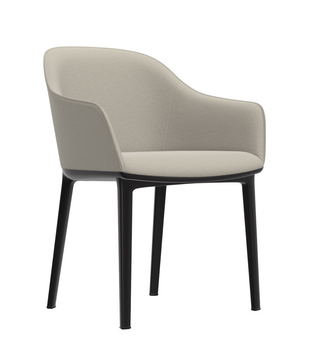 Vitra Softshell Eetkamerstoel met arm gestoffeerd, basic dark onderstel