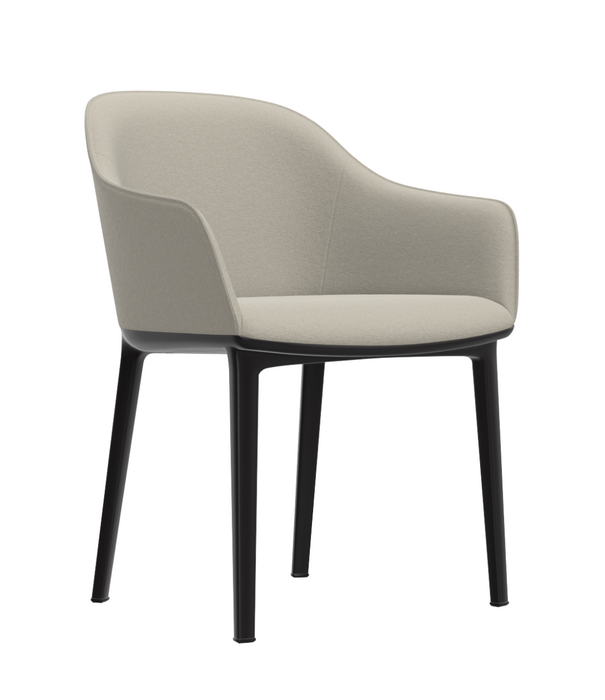 Vitra  Vitra Softshell Eetkamerstoel met arm gestoffeerd, basic dark onderstel