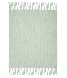 Layered - Chunky Mohair blanket,  Milky Green