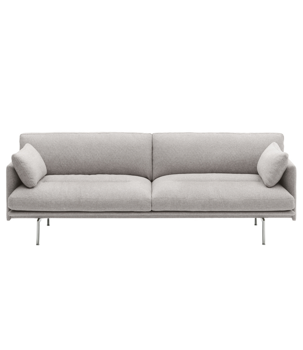 Muuto  Outline Soft 3 seater Sofa Clay 12, aluminium base