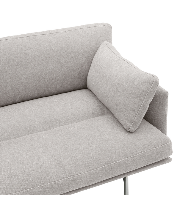Muuto Outline Soft 3 zits Bank Clay 12, aluminium onderstel
