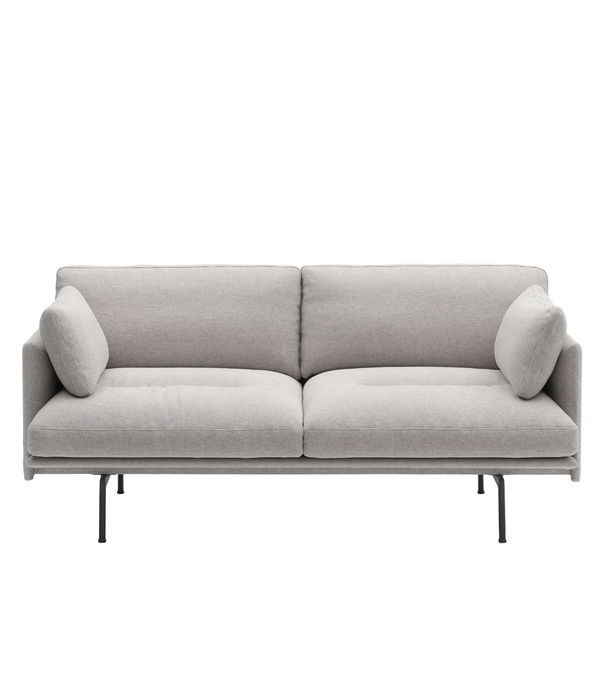 Muuto Outline Soft 2 seater Sofa Clay 12 ecru, black base