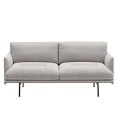 Muuto Outline Soft 2 seater Sofa Clay 12 ecru, black base