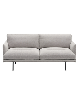 Muuto Outline Soft 2 seater Sofa Clay 12 ecru, black base